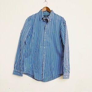 Ralph Lauren Customer Fit Button Down Shirt Size Large Blue/Green Career